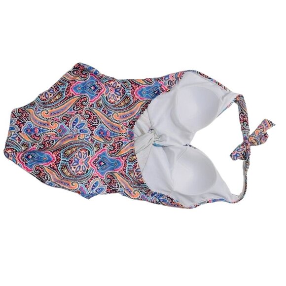 JANTZEN Women's Swimsuit Multicolor Paisley Halter - Picture 6 of 8